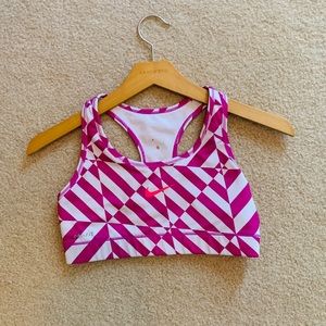 Nike Purple and White Patterned Sports Bra Size S